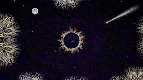 Pleiades , A remix of Kara's Treetop Snowflake white by Speck....includes a picture of the Pleiades in the Hawaii night sky.