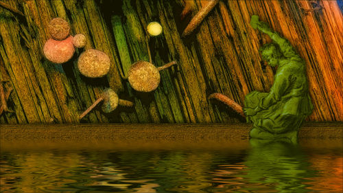 Rusty Nails, Splintered Wood and Thou, Fx'd selection from spinningmerkaba's rusty nails, splintered wood. The figure selection is from The Smithsonian https://www.si.edu/openaccess (CCO)