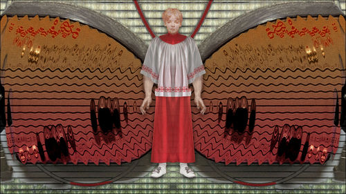 Big Armed Choir Boy Butterfly, Made from coruscate's antique projector. With selections from The Smithsonian https://www.si.edu/openaccess (CCO)