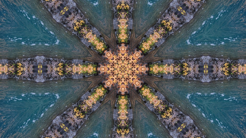 Crane Symetry, It's not a crane, but it's what it reminds me of.  Modified photography.