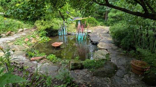 Pond with Glass Art, 
